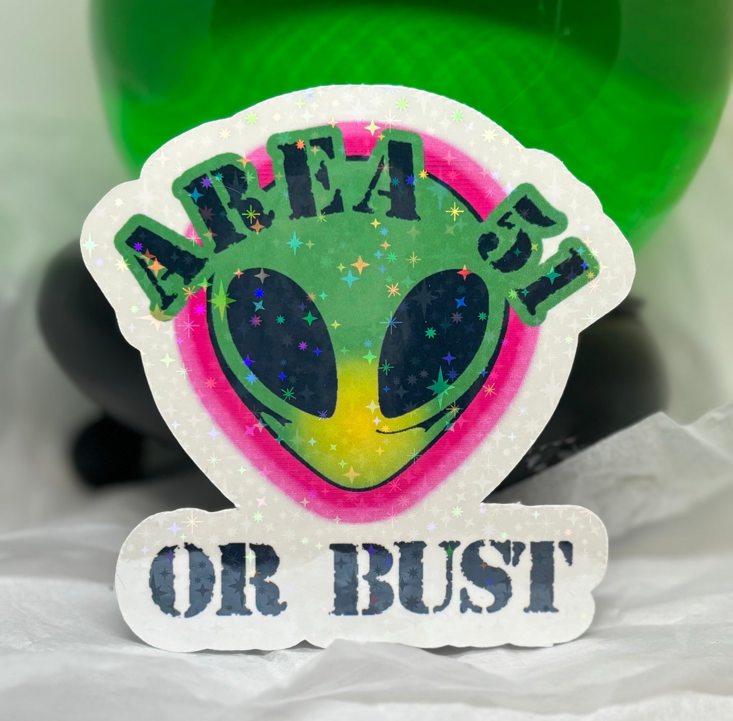 Area 51 or Bust Sticker