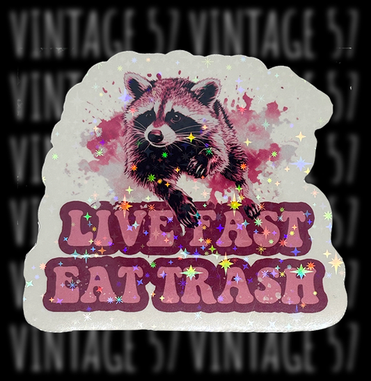 Live Fast Eat Trash Sticker