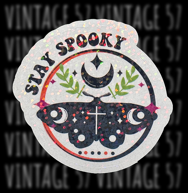 Stay Spooky with Moth Sticker
