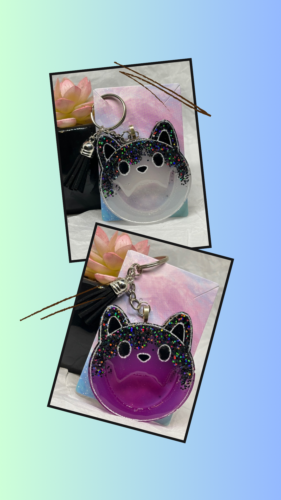 Color-Changing Spooky Cat Keychain