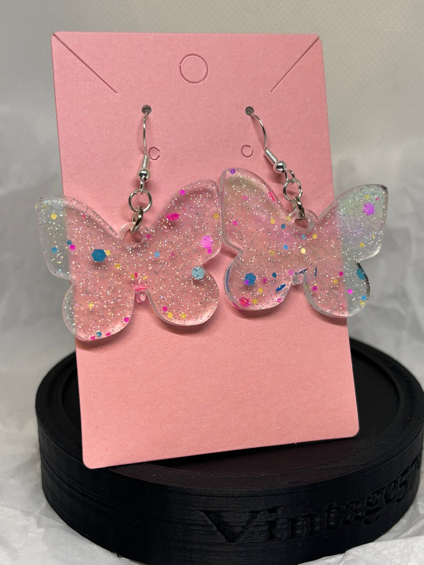 Butterfly Earrings (White & Pastel)