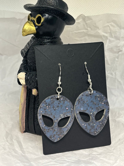 Alien Earrings (Opaque Blue)