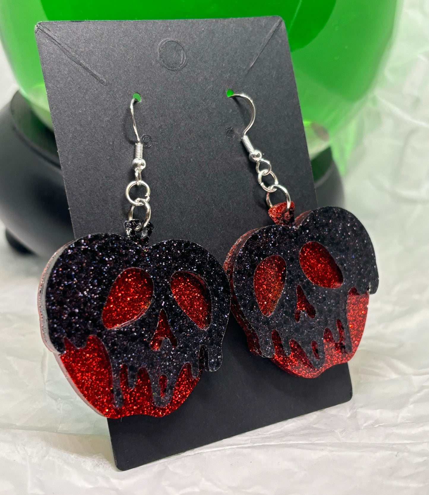 Poison Apple Earrings (Black & Red)