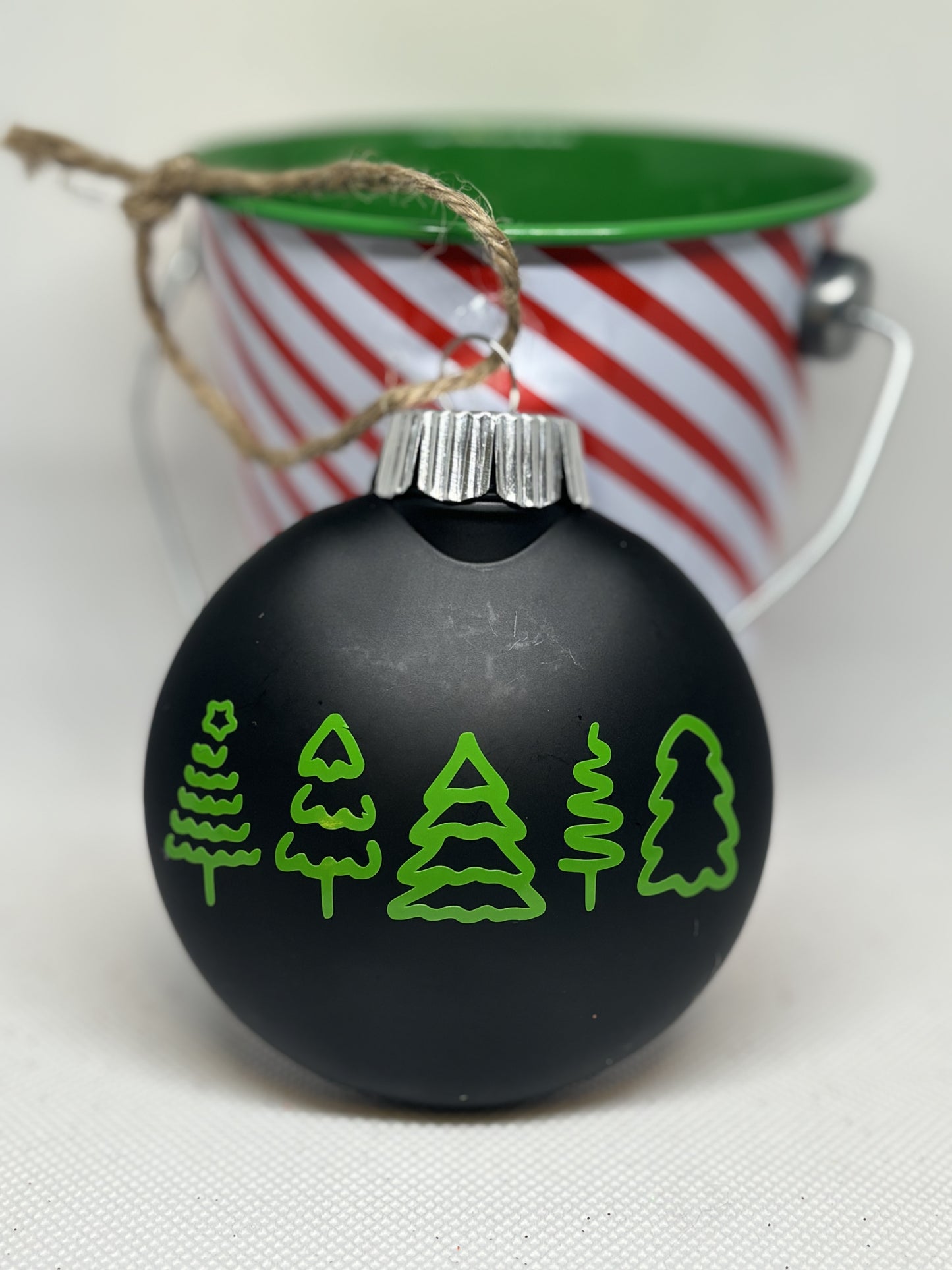 Green & White Merry Christmas Ornament