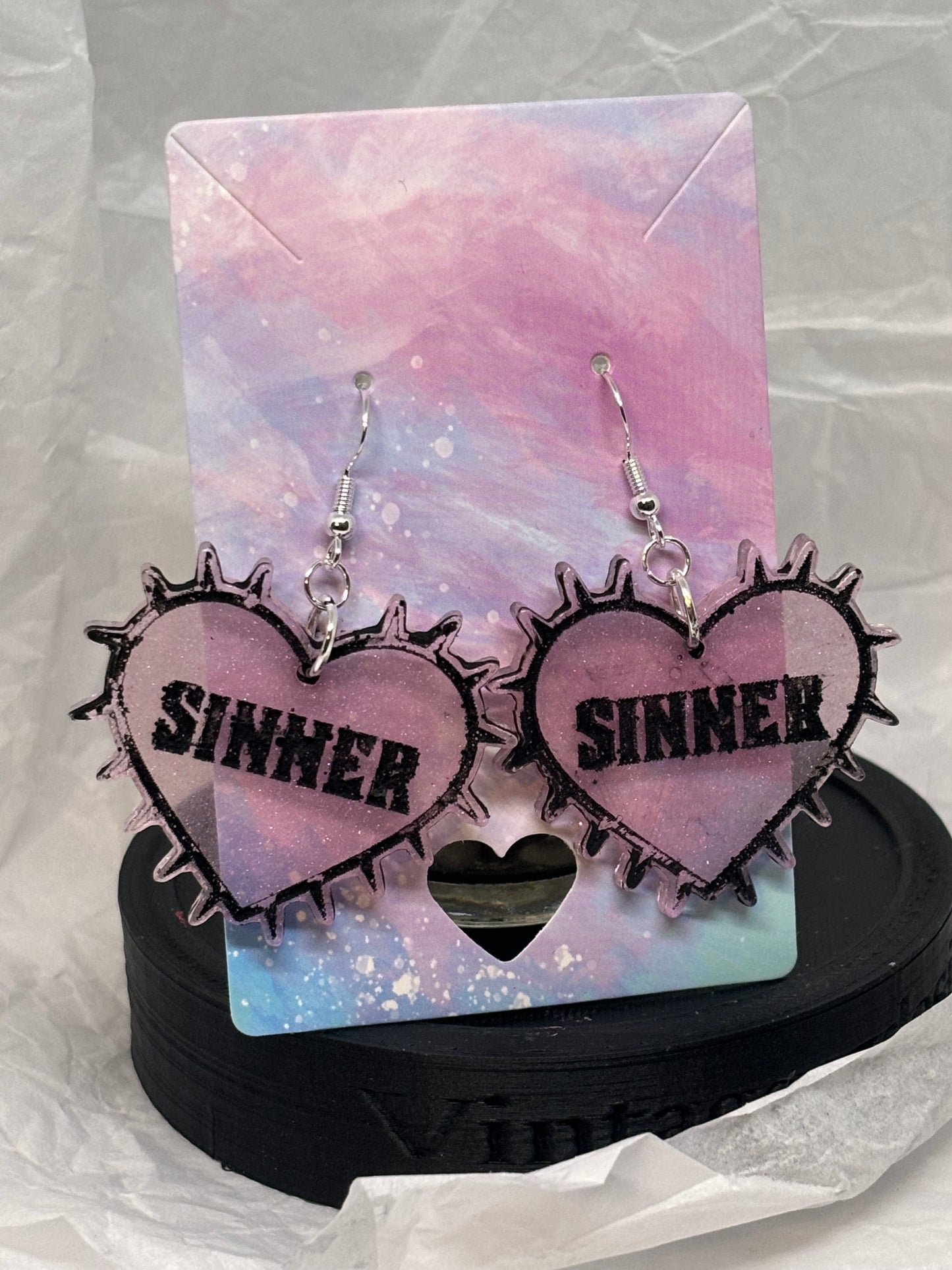 Sinner Earrings (Light Pink)