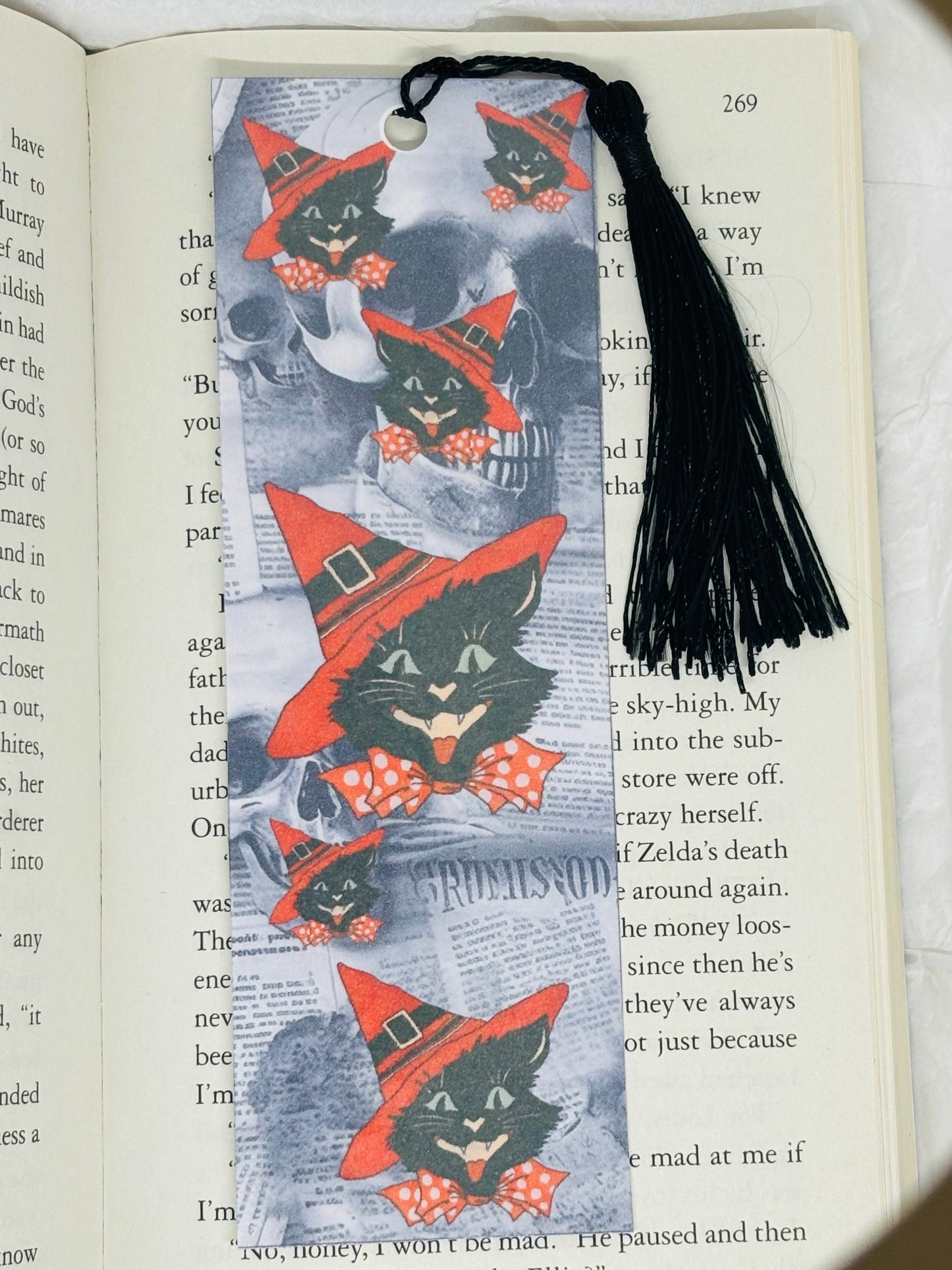 Vintage Halloween Cat Bookmark