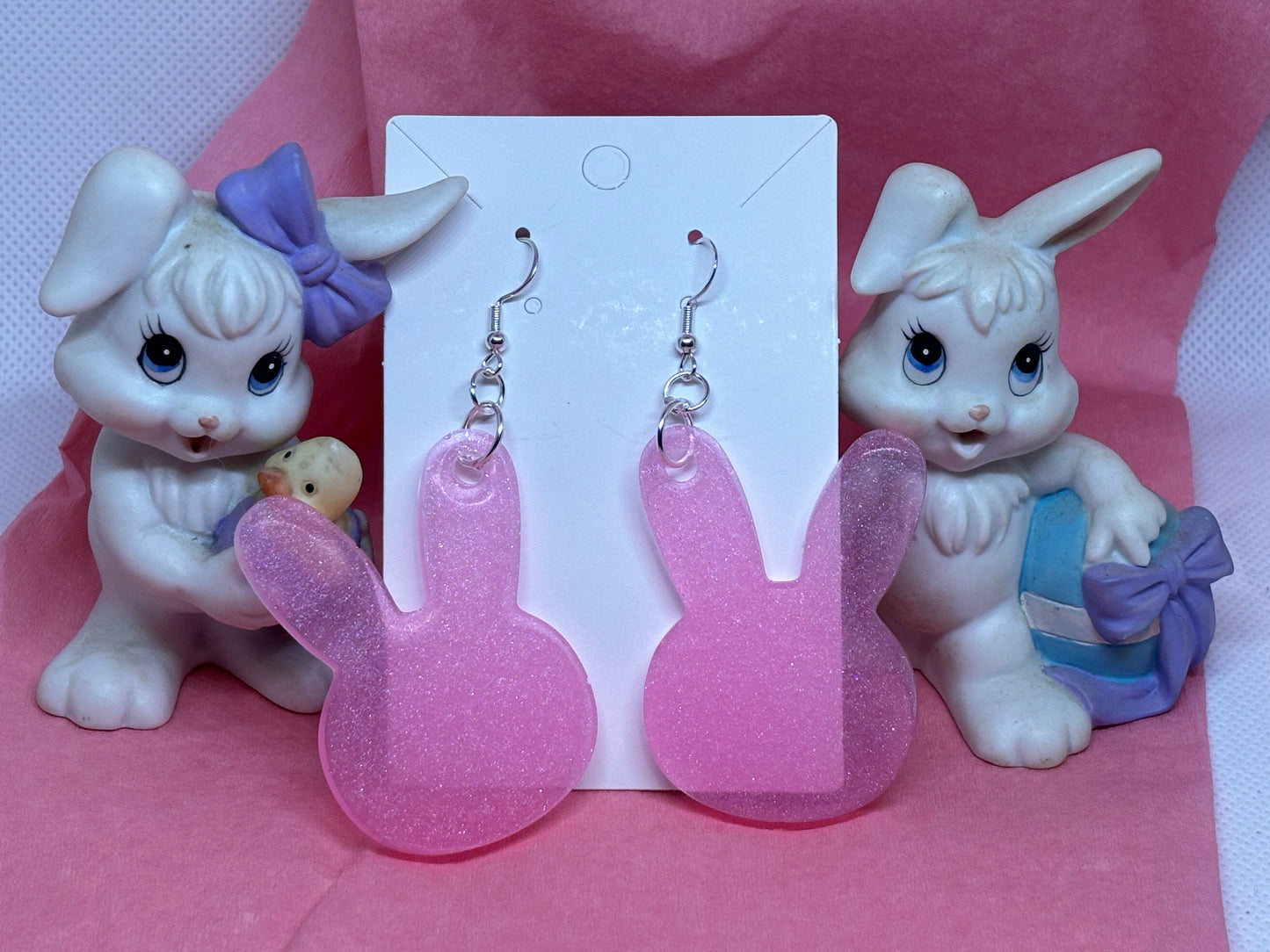 Big Bunny Earrings (Pink)
