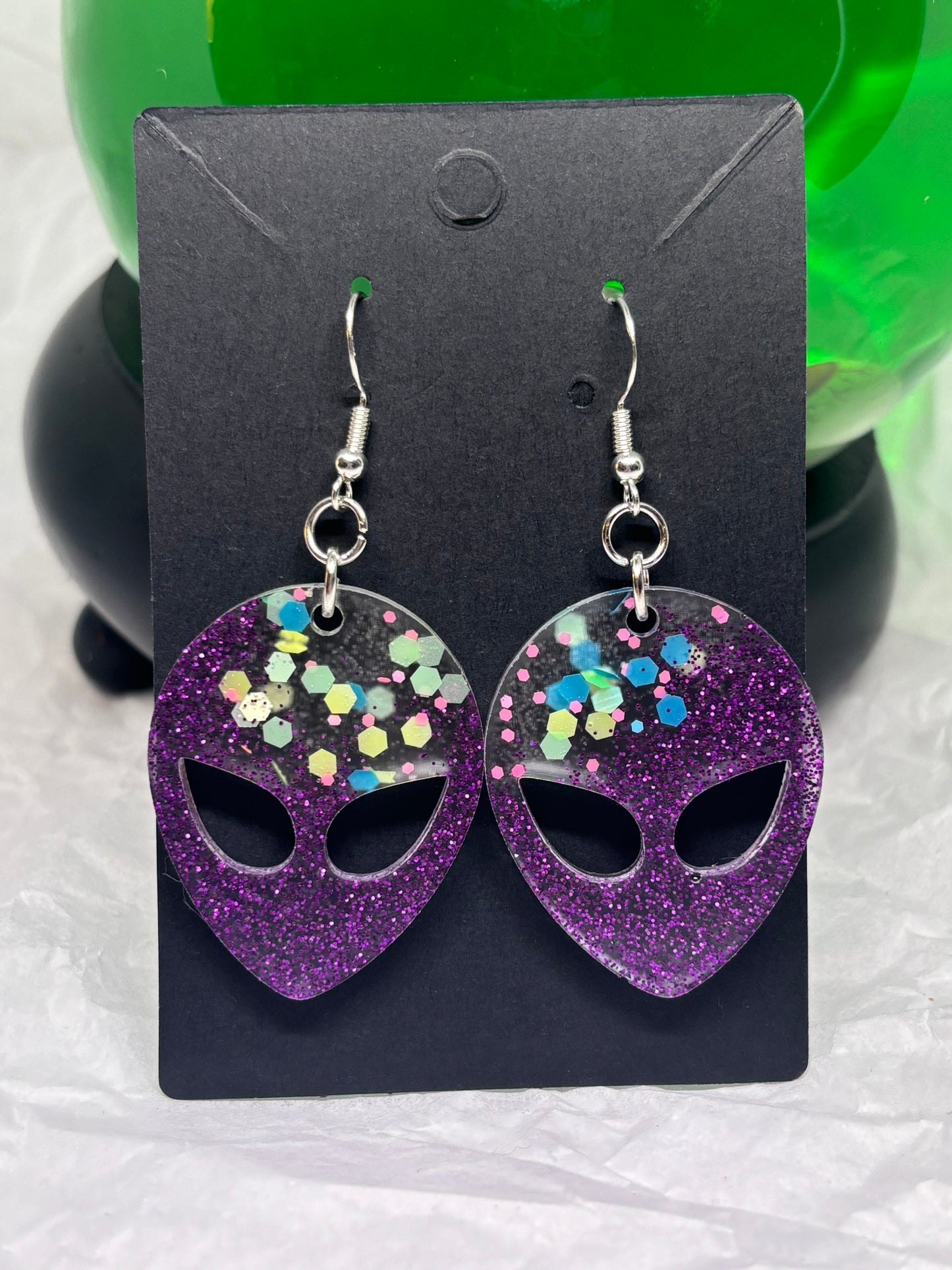 Alien Earrings (Purple & Pastel)