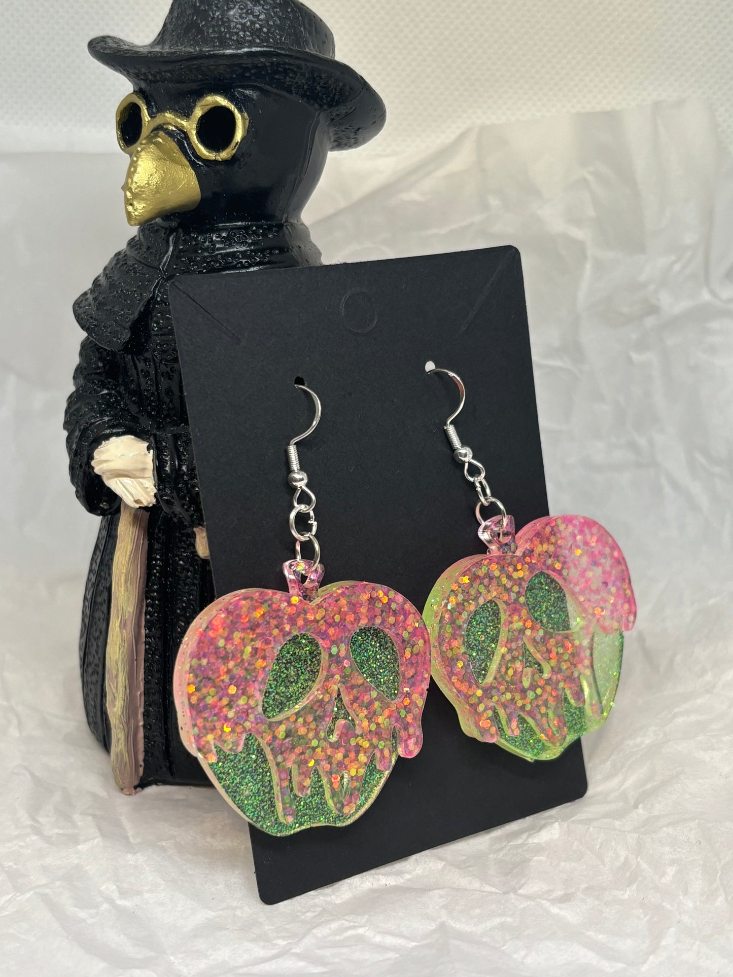 Poison Apple Earrings (Pink & Green)