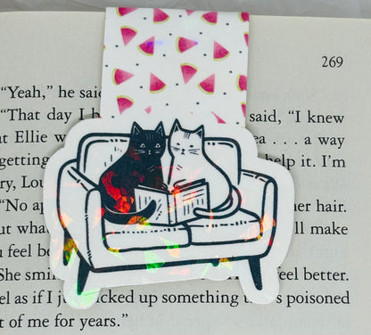 Watermelon Couch Cats Bookmark (Magnetic)