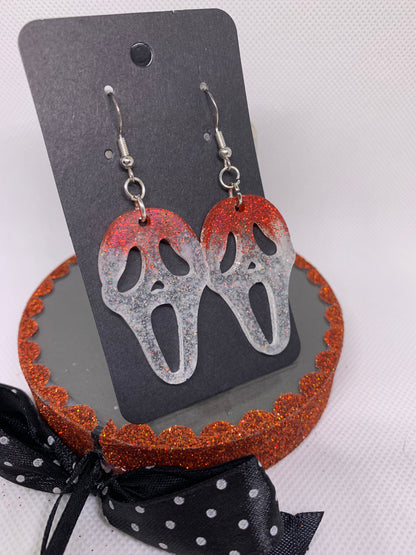 Red & White GhostFace Earrings