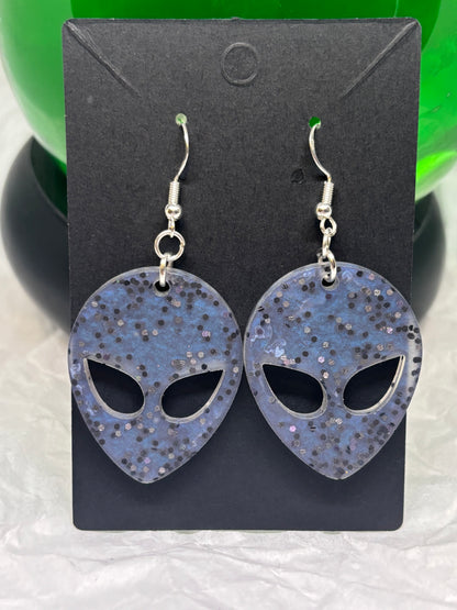 Alien Earrings (Opaque Blue)