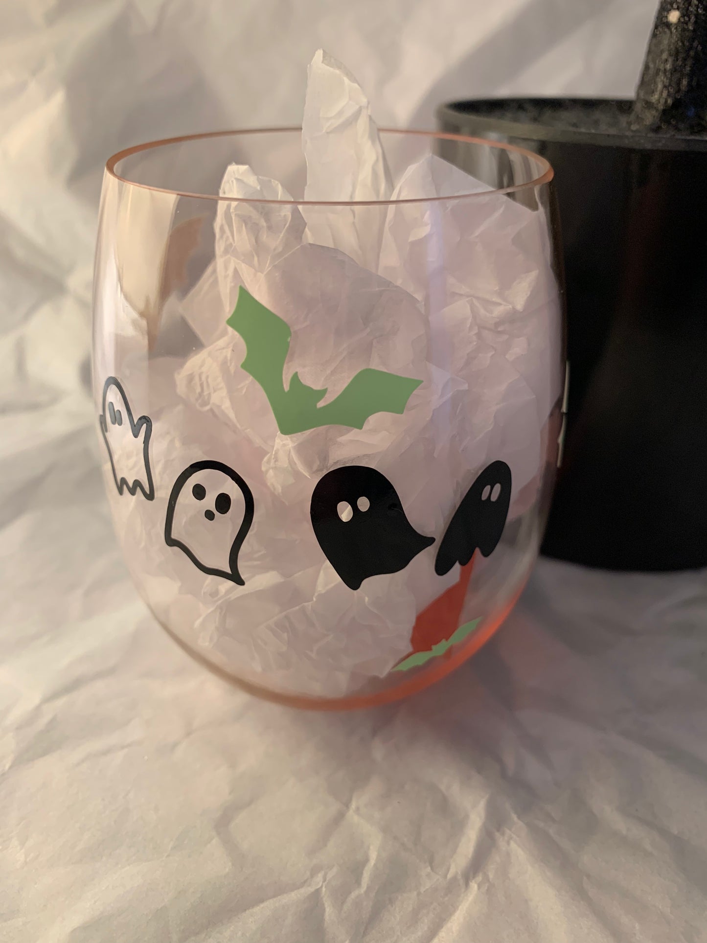 Ghosts, Cats & Bats Wine Glass