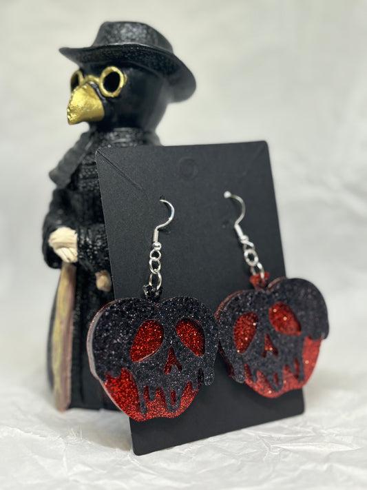 Poison Apple Earrings (Black & Red)