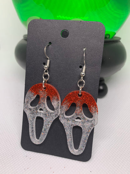 Red & White GhostFace Earrings