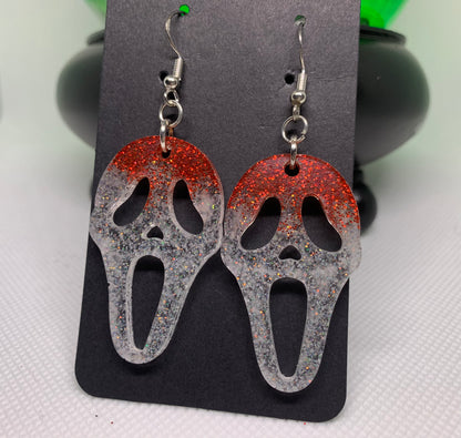 Red & White GhostFace Earrings