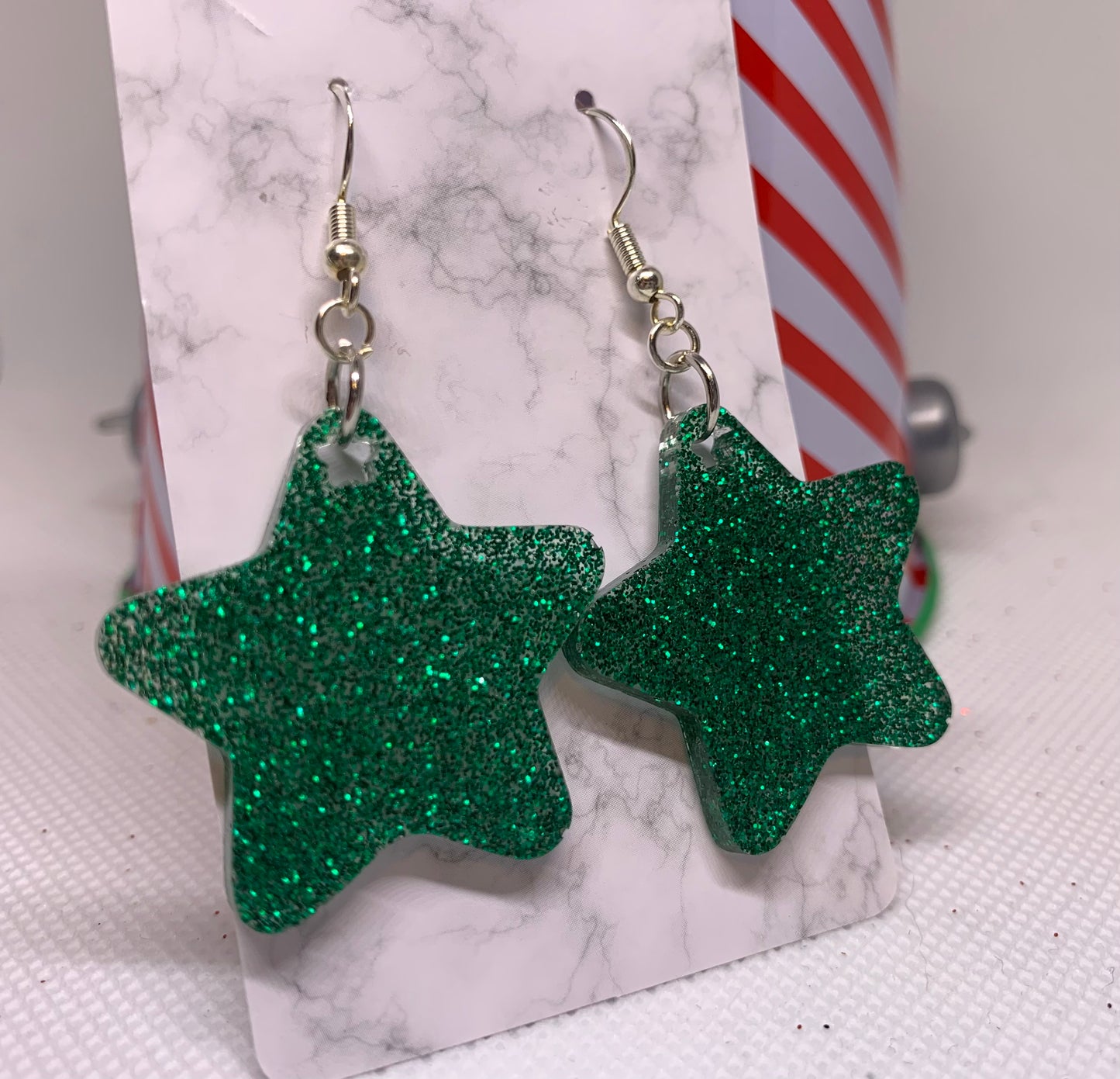 Star Earrings (Dark Green)