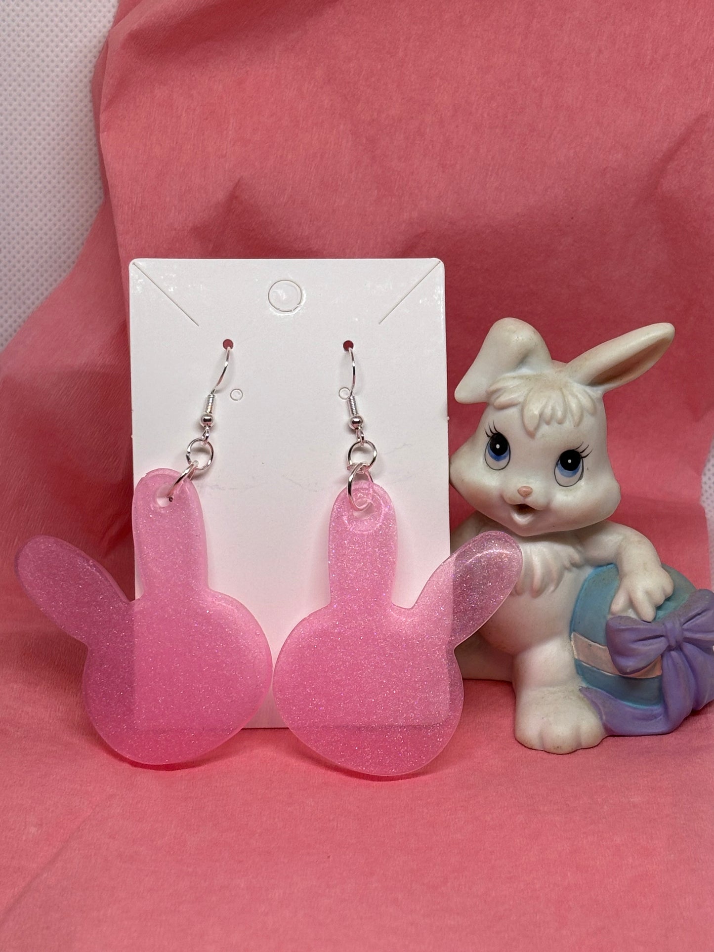 Big Bunny Earrings (Pink)
