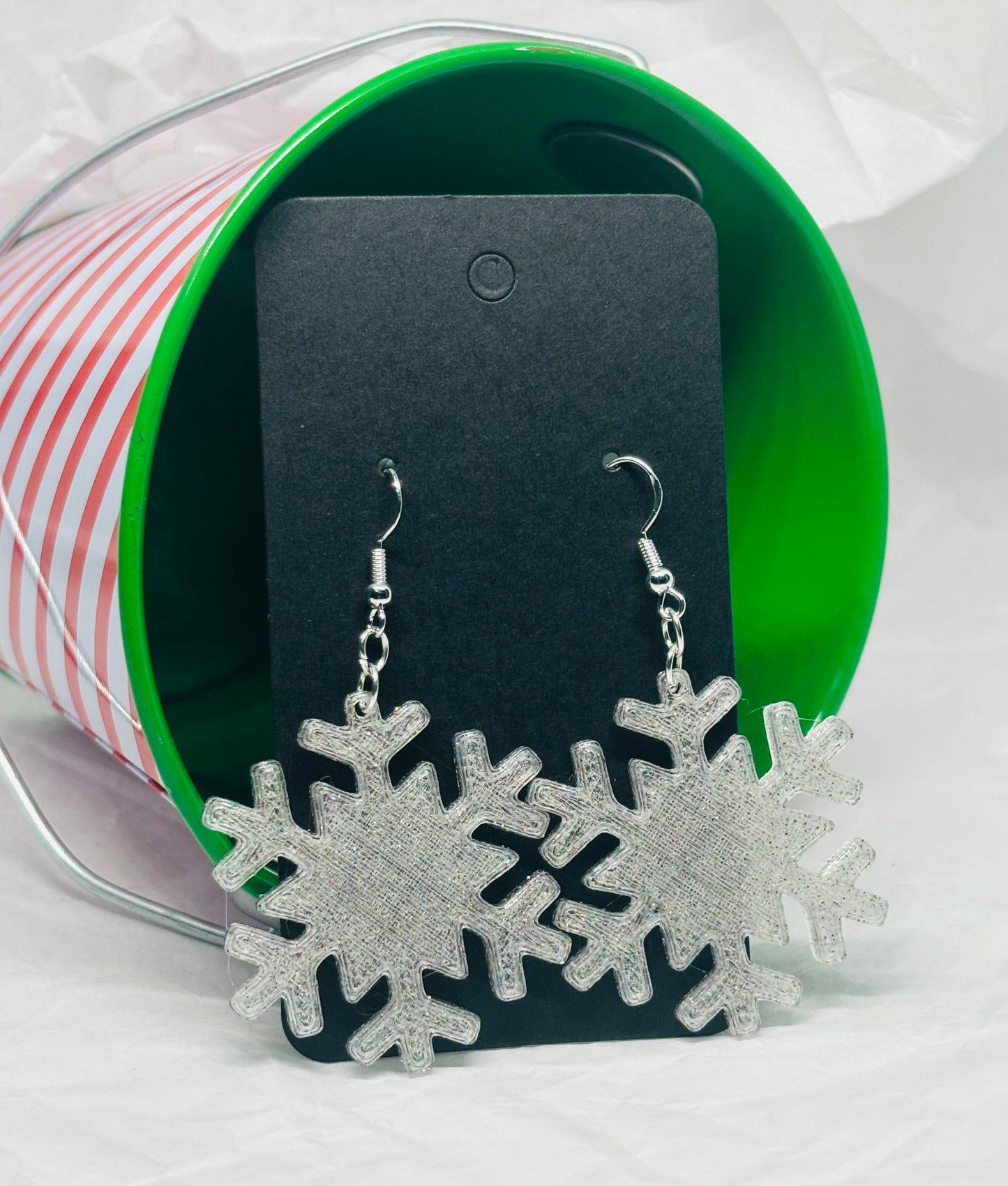 Snowflake Earrings (Silver Sparkle)