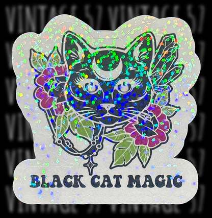 Black Cat Magic Sticker