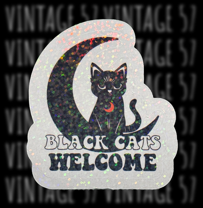 Black Cats Welcome Sticker