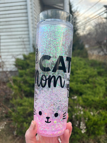 "Cat Mom" Snow Globe Tumbler