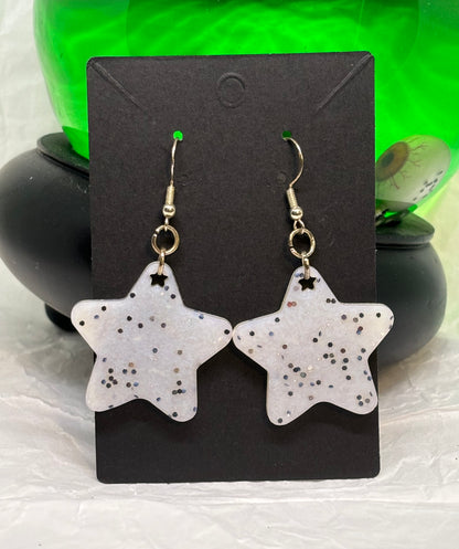 Star Earrings (Opaque White)