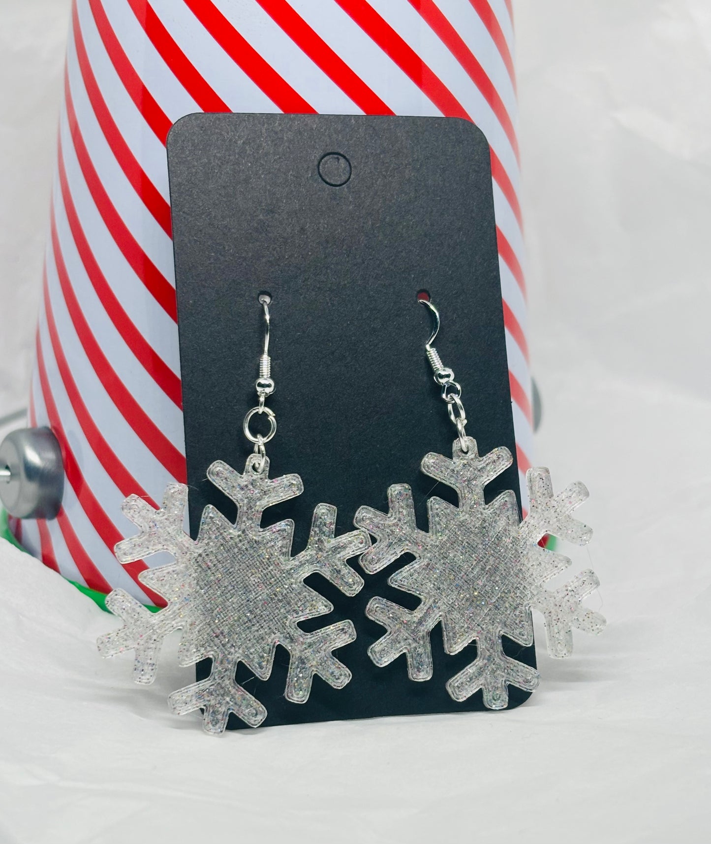 Snowflake Earrings (Silver Sparkle)