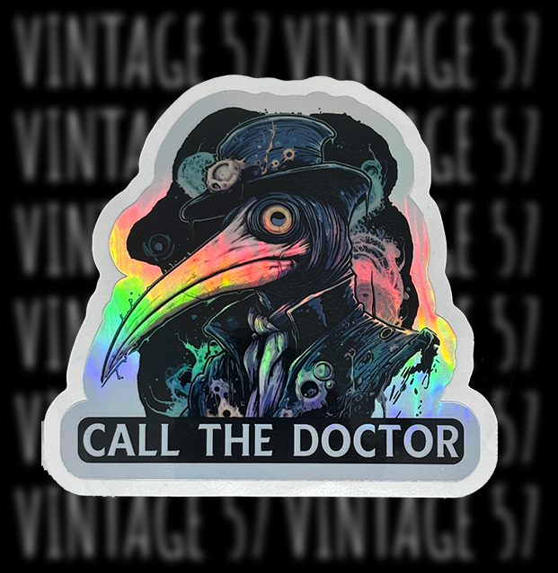 Holographic Plague Doctor Sticker