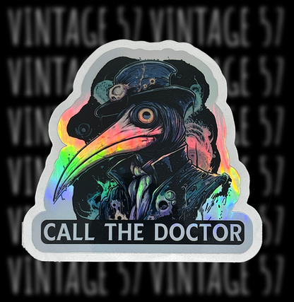 Holographic Plague Doctor Sticker
