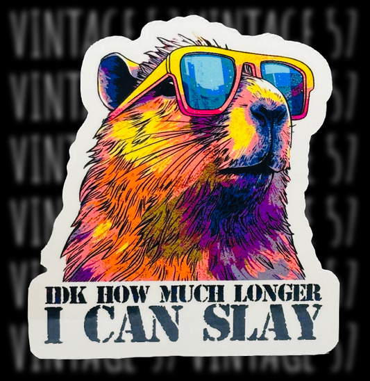 Slaying Capybara Sticker