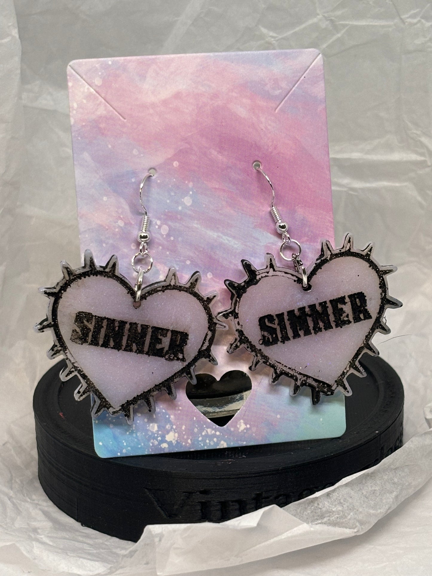 Sinner Earrings (Light Pastel Pink)