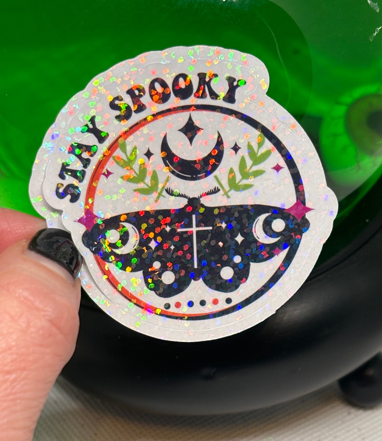 Stay Spooky with Moth Sticker