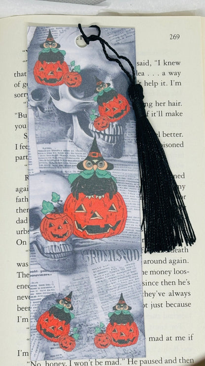 Vintage Halloween Owls & Jack o'Lanterns Bookmark