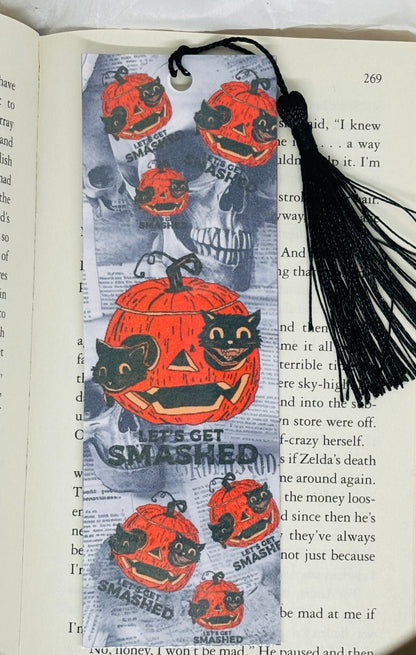 Vintage Halloween "Let's Get Smashed" Bookmark