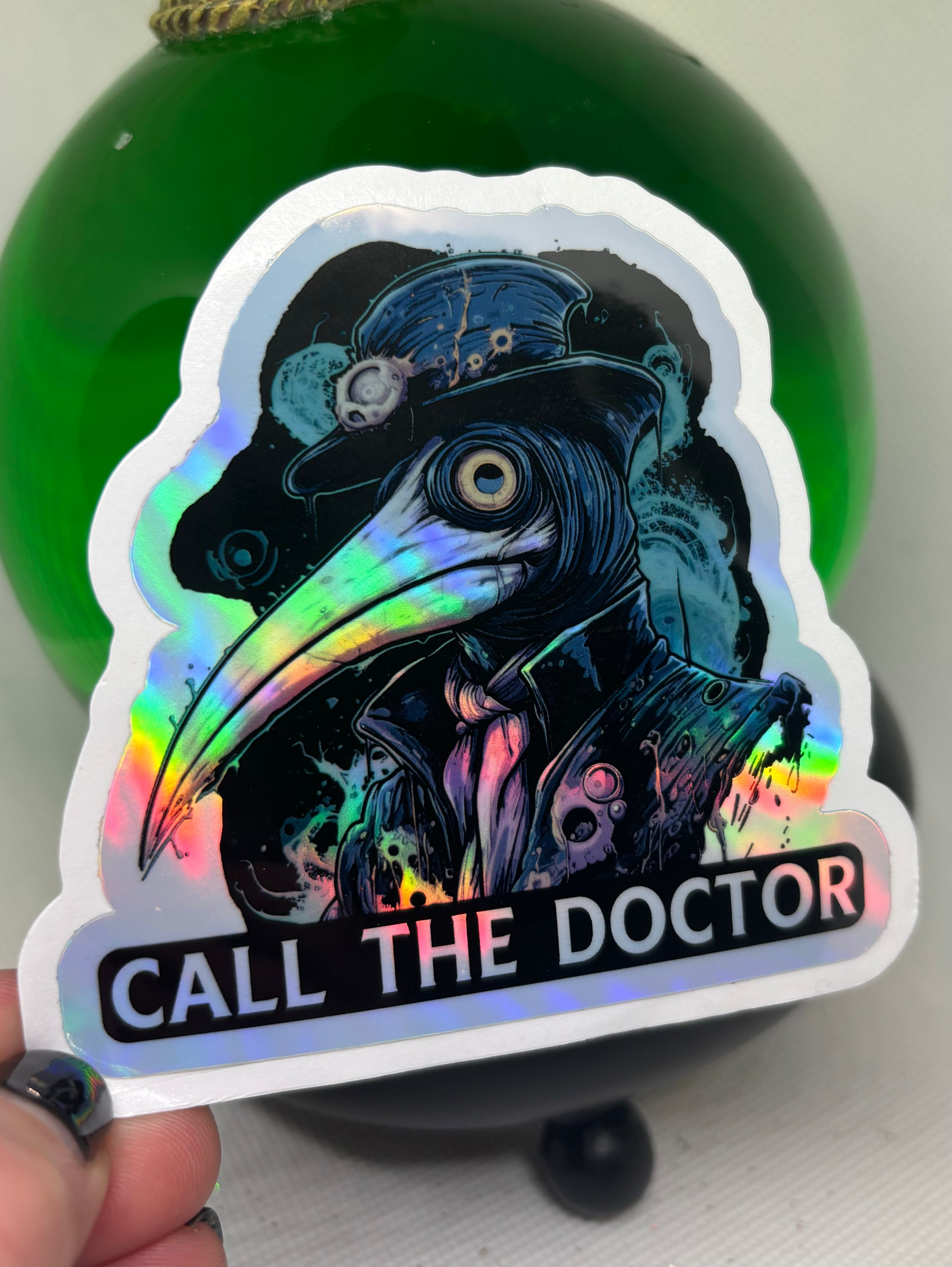Holographic Plague Doctor Sticker