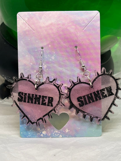 Sinner Earrings (Light Pink)