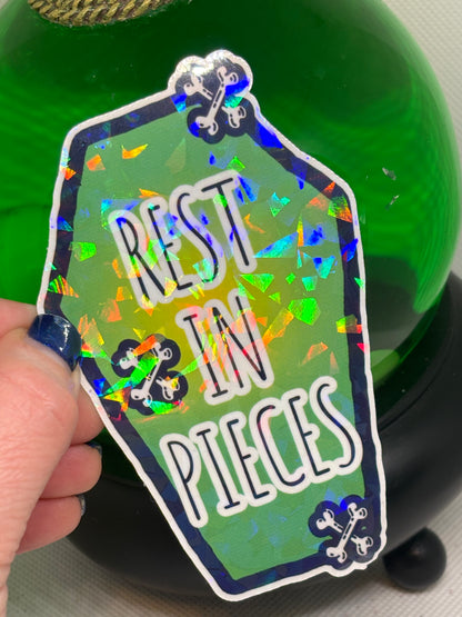 Rest In Pieces Sticker (Green)
