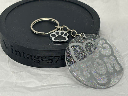Dog Mom Keychain (Silver)