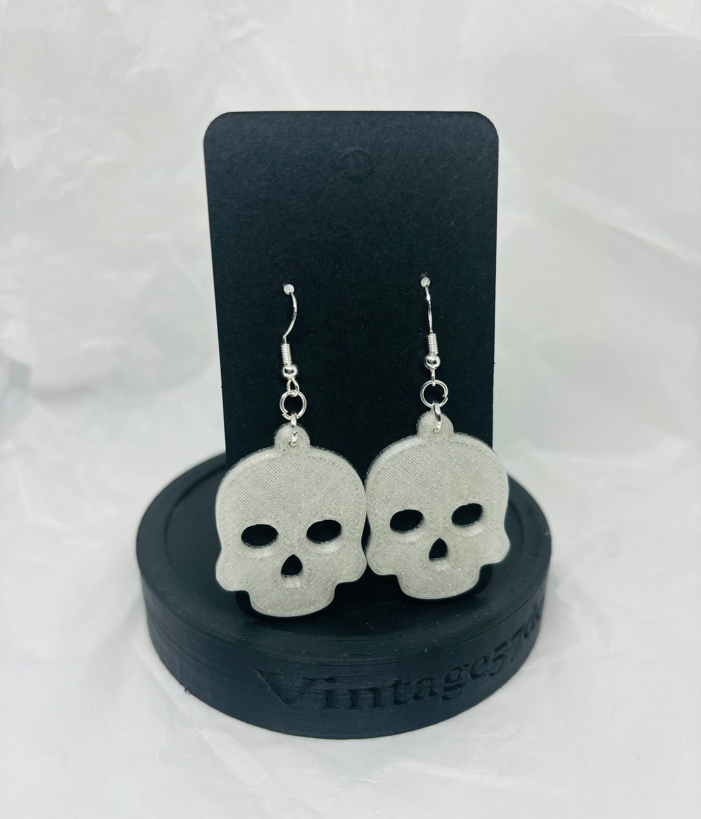 Skull Earrings (Clear Sparkle)