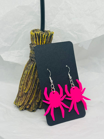 Spider Earrings (Hot Pink)