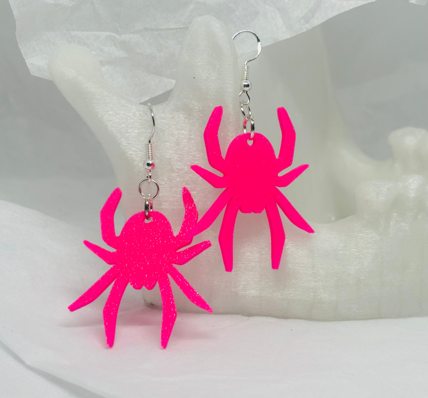 Spider Earrings (Hot Pink)