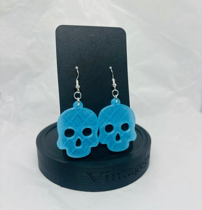 Glowing Skull Earrings (Blue)