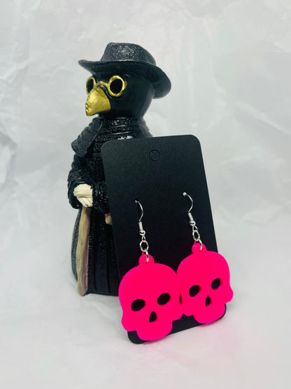 Skull Earrings (Hot Pink)