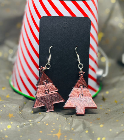 Christmas Tree Flexi Earrings (Red/Black)