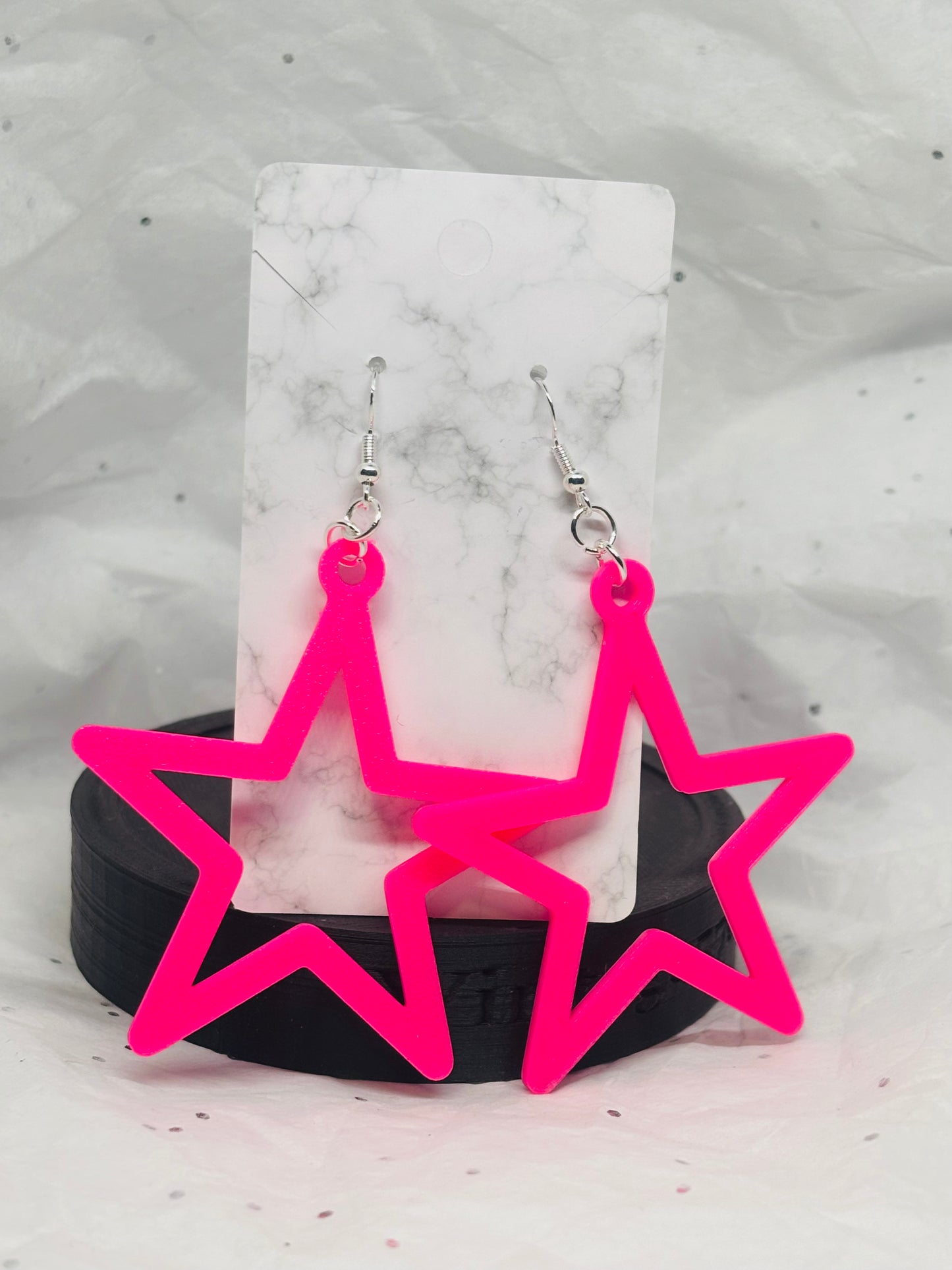 Star Earrings (Hot Pink)