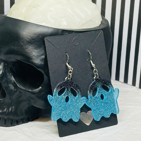 Ghost Earrings (Black & Blue)