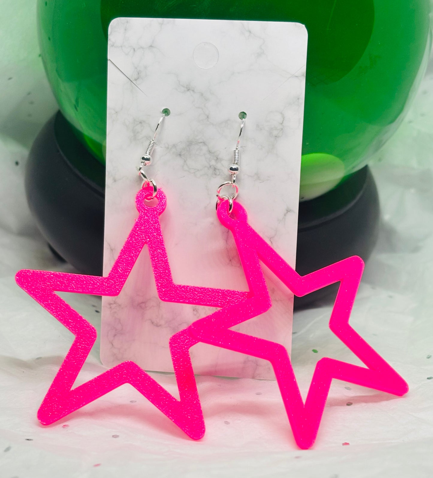 Star Earrings (Hot Pink)