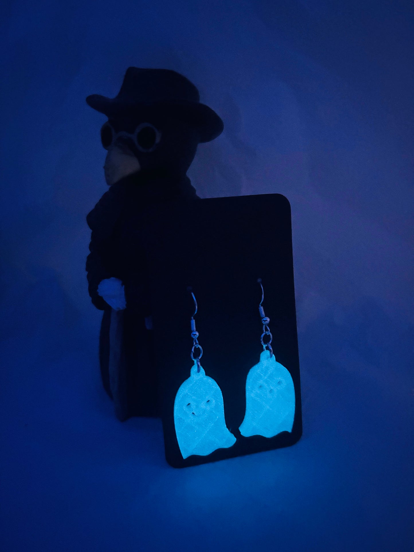 Glowing Ghost Earrings (Blue)