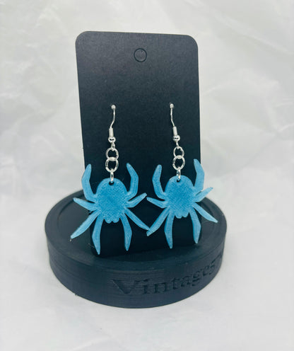 Glowing Spider Earrings (Blue)